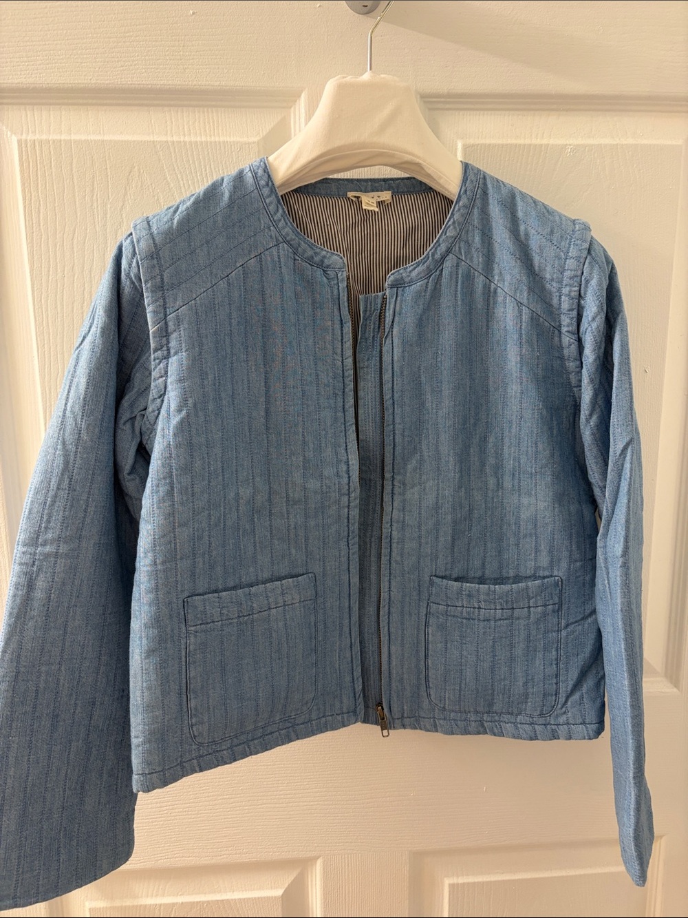 Soft Joie Light Blue Quilted Women's Zip Front Jacket XS